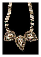 Load image into Gallery viewer, Three paisley cream &amp; gold necklace

